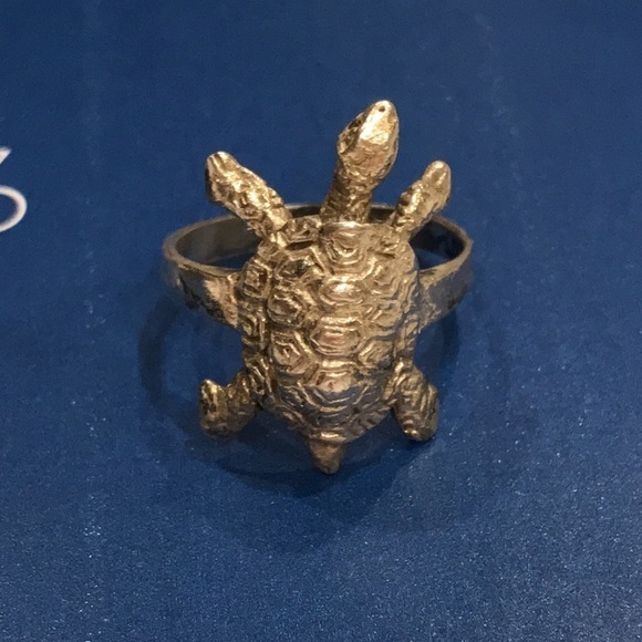 Vintage Sterling Silver Turtle Ring - Picture 7 of 11